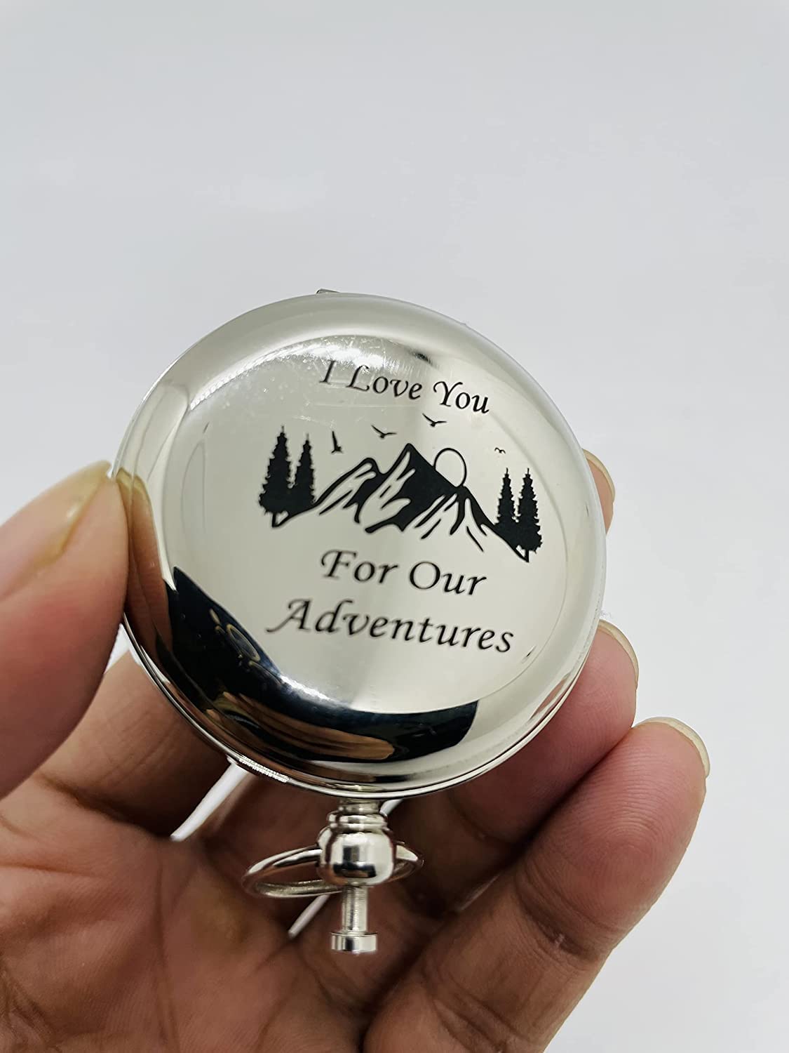 Personalized Silver Compass - Engraved Wedding Gift for Husband, Traveller, Hiking - Gift for Him/Her-picture-10