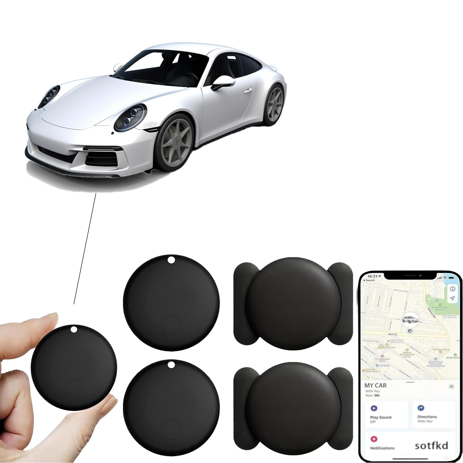 2 Pack GPS Tracker for Vehicles,Tracker Device for Vehicles,Tracking Devices for Cars Hidden,Car GPS Tracker,Car Tracker (Only iOS) | No Monthly Fee | Magnetic Shell | Works with Apple Find My-image-22