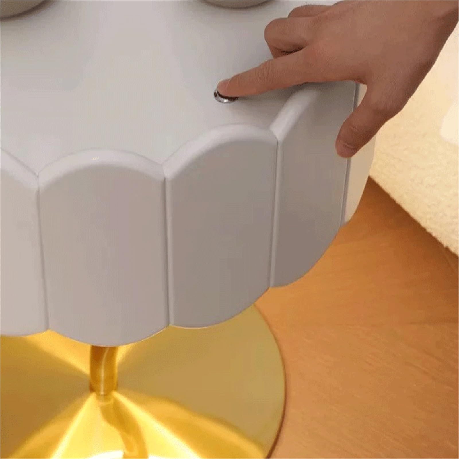 Mesa de Noche Mesita de Noche Sencilla con luz Mesita de Noche | Mesita de noche con almacenamiento francés(Blanco)