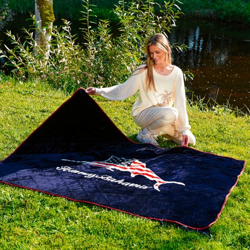 Image of Tommy Bahama 50 inch x 70 inch Waterproof Picnic Blanket, Patriotic USA