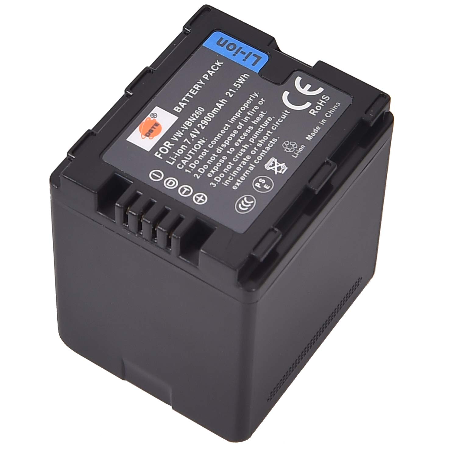 DSTE Rechange Batterie pour Panasonic VW-VBN260 Lumix HC-X800 HC-X900 HC-X910 HC-X920 HDC-HS900 HDC-SD800 HDC-SD900 HDC-TM900