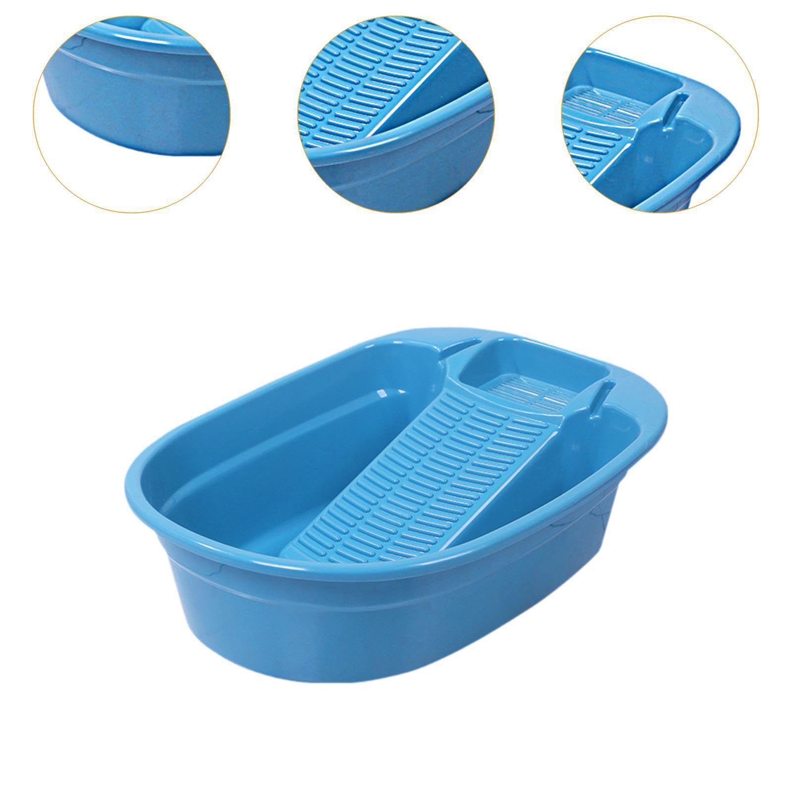 Lavandino per il lavaggio a mano con asse da bucato Soluzioni di pulizia efficienti progettate per la casa e i vestiti dei bambini Lavandino per il, blu, 41x32.5x15 cm