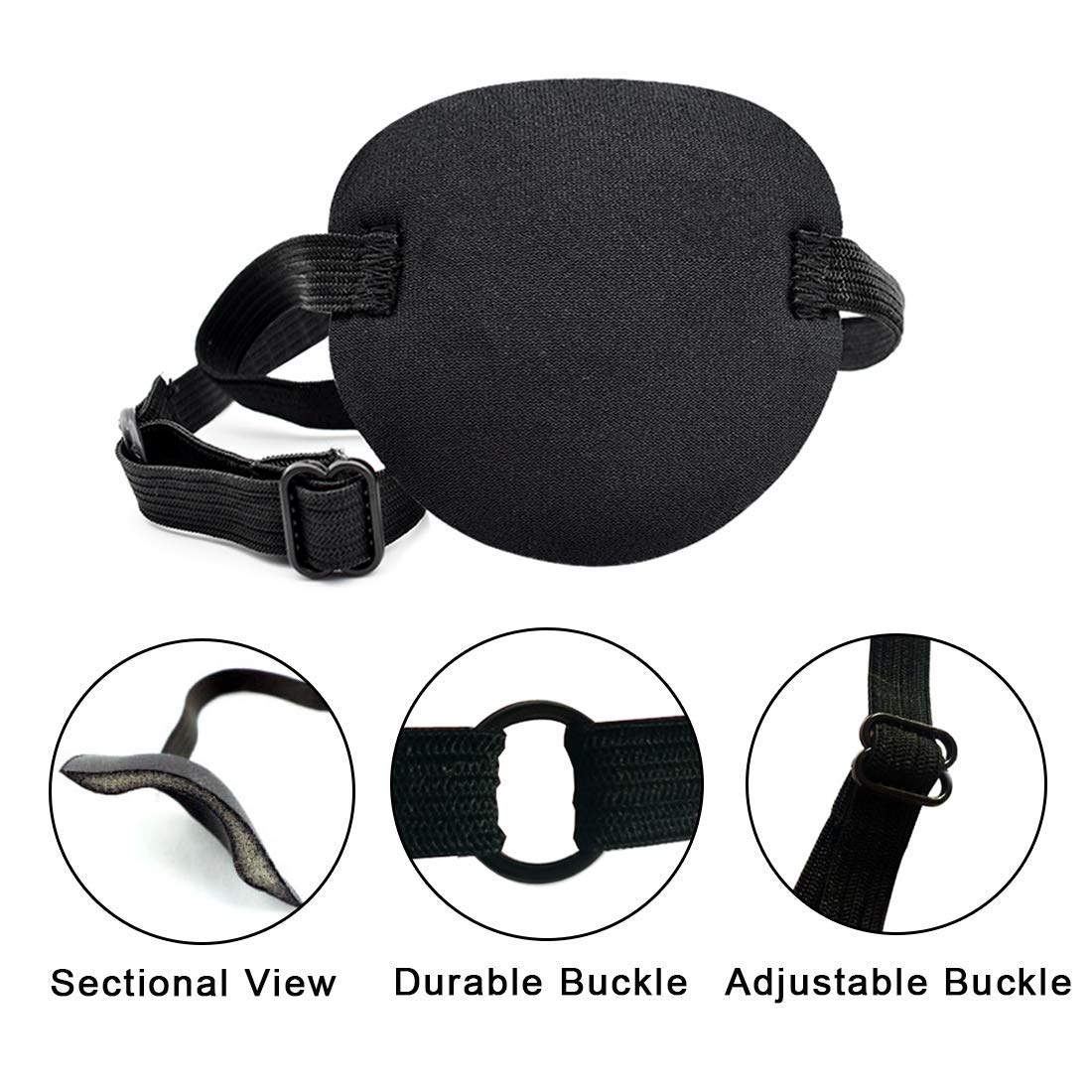 Aazon.co: Eye Patches For Adults And Kids, 2 Pcs 3D Eye Patch Black - View #6