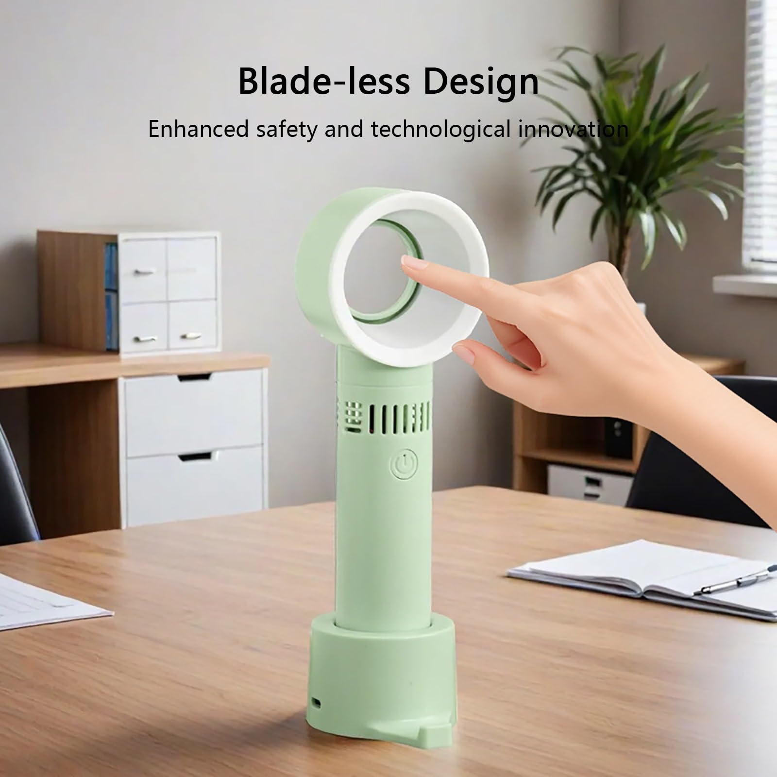 Ventilador Portátil Sin Aspas Mini De Escritorio con Base