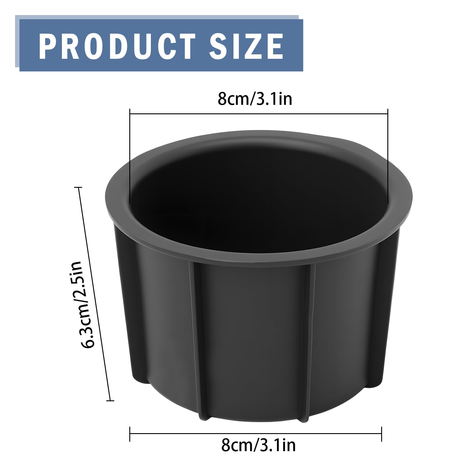 Front Console Cup Holder Insert Fit for 4RUNNER 2010-2021 Replace 66991-35030 1Pc Black