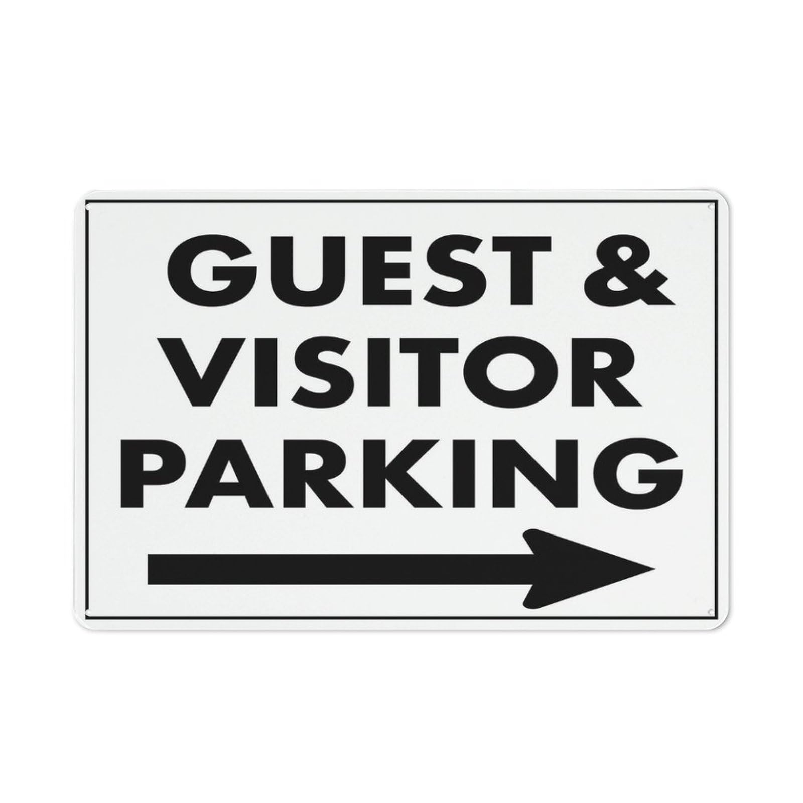 Guest And Visitor Parking Right Arrow Sign Metal Signs 12X8 Inch Rust Free Aluminum,Uv Ink Printing,Durable/Weatherproof Outdoor For Home