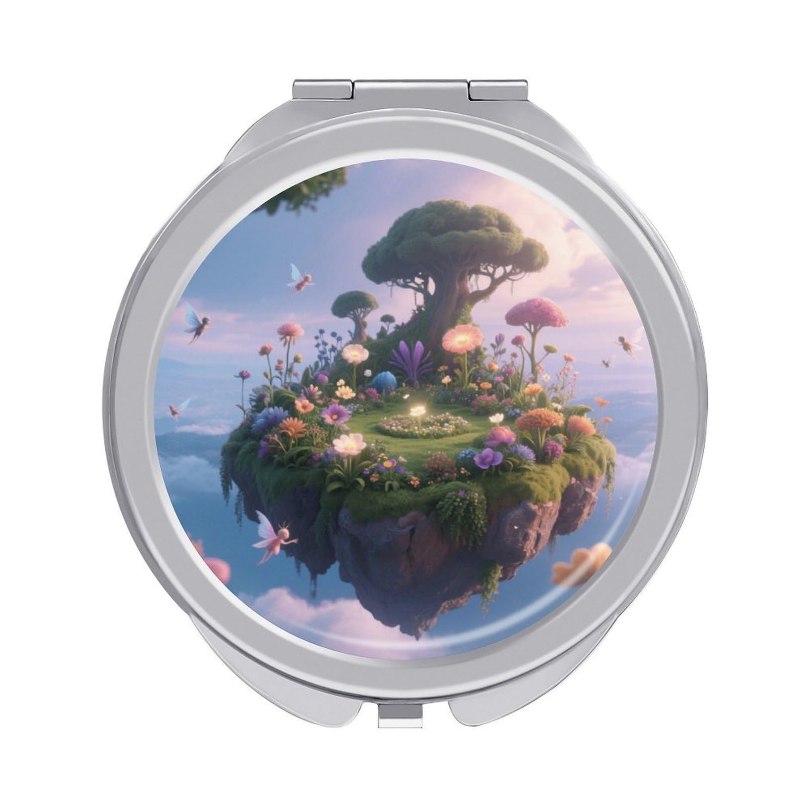 Fekiloot Style Mysterious Garden Travel Makeup Mirror Handheld Compact Mirror Portable Pocket Mirror Double-Sided 1X/2X Magnifying For Handbag And Purses