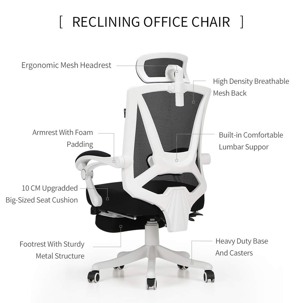 Hbada Reclining Office Desk Chair Adjustable High Back Ergonomic