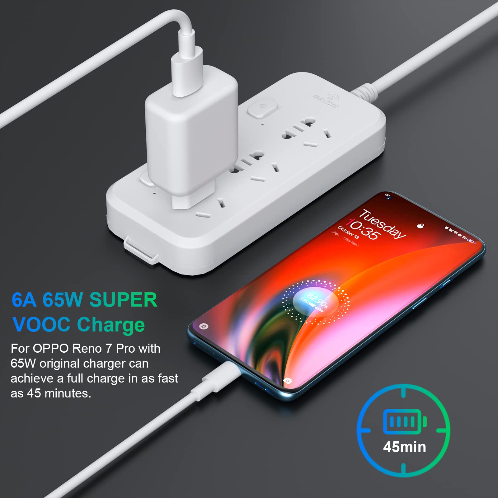 Câble De Charge Super-Vooc 65 W Pour Oppo Find X5X5 Tunisia