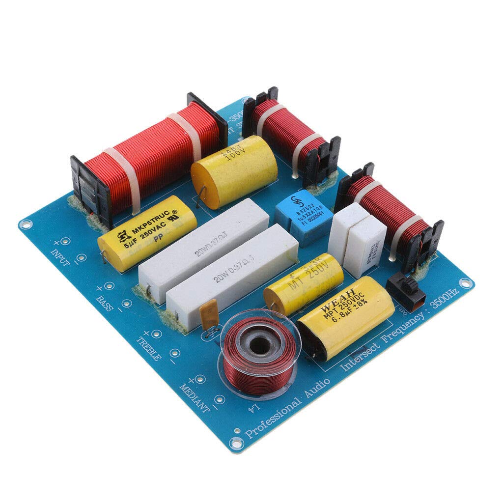 3-Way Frequency Divider Tweeter/Midrange/Woofer Crossover for 4in