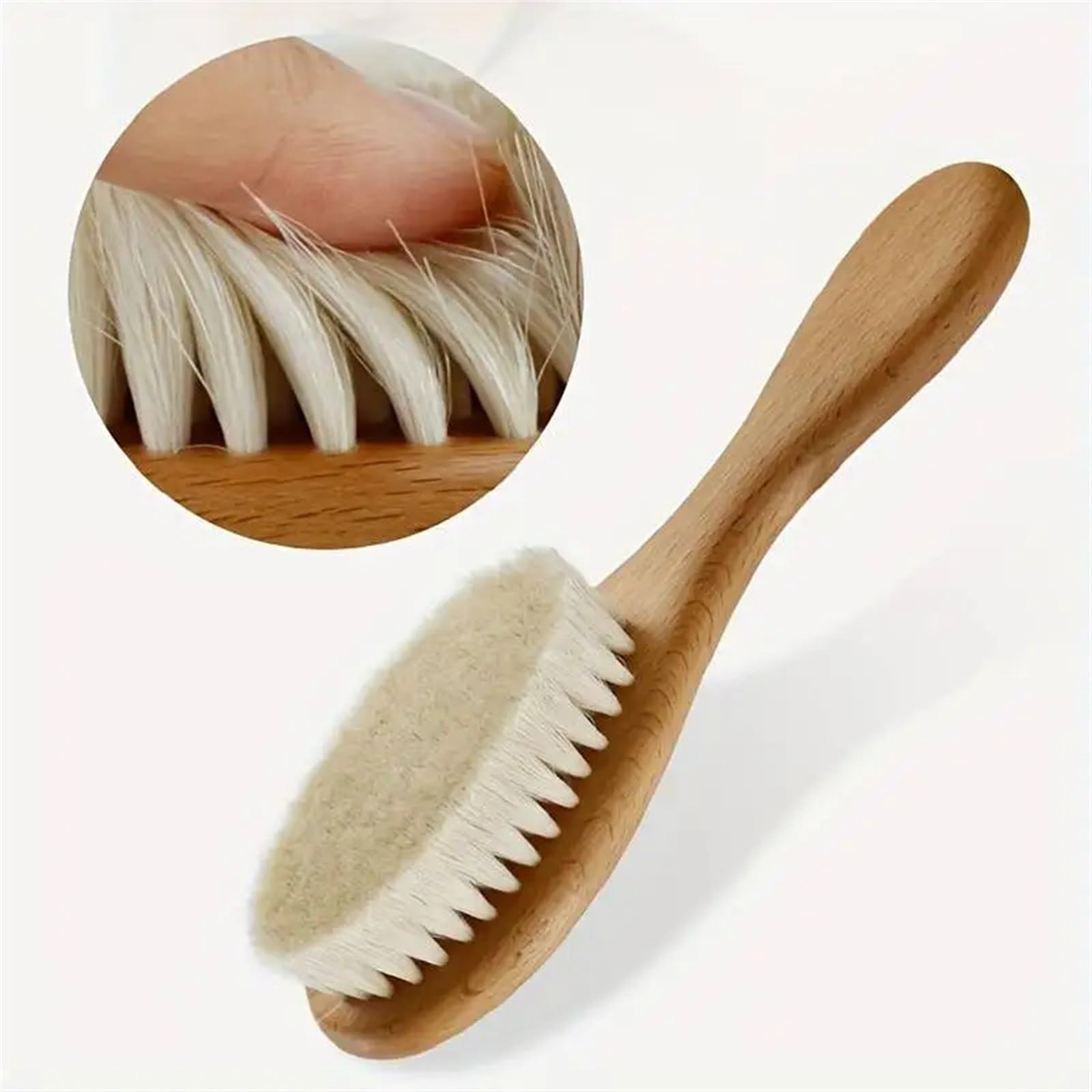 Cepillo de Pelo for el Cuidado del bebé, Peine de Madera de Lana Suave de Haya, Peine masajeador for recién Nacido, Regalo for Baby Shower y Ropa de Cama Relajante for Dormir, 2 uds.