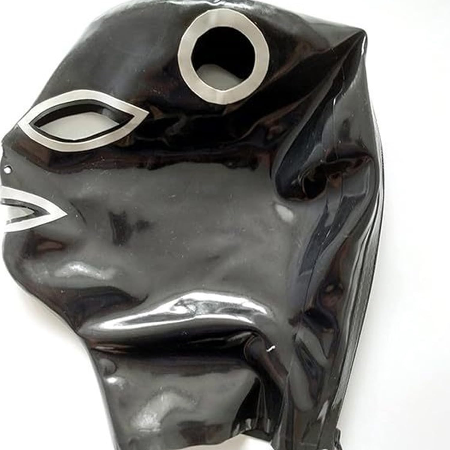 WXLPCGO Latex Hood Mask with Back Zipper No wig BDSM Fetish halloween for Christmas Party Club Costume Prom(Size:L-68CM)