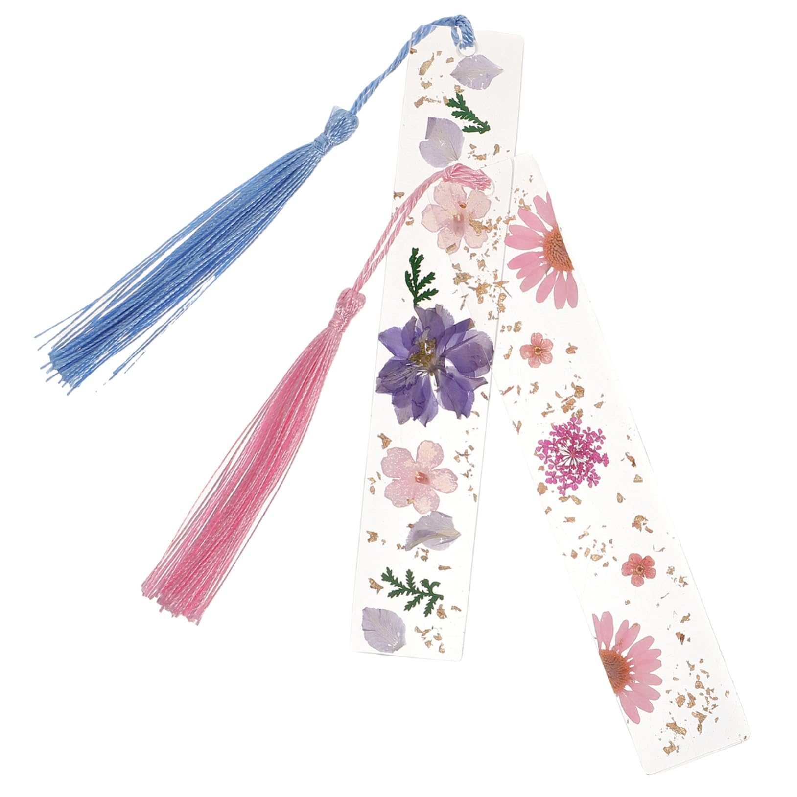 GALPADA 4 Ensembles Marque Pages Résine Avec Pompons Marque Pages Vintage Faits Main Avec Fleurs Séchées Et Élégant Pour Lecteurs Et Étudiants Rose 2 Pièces * 4