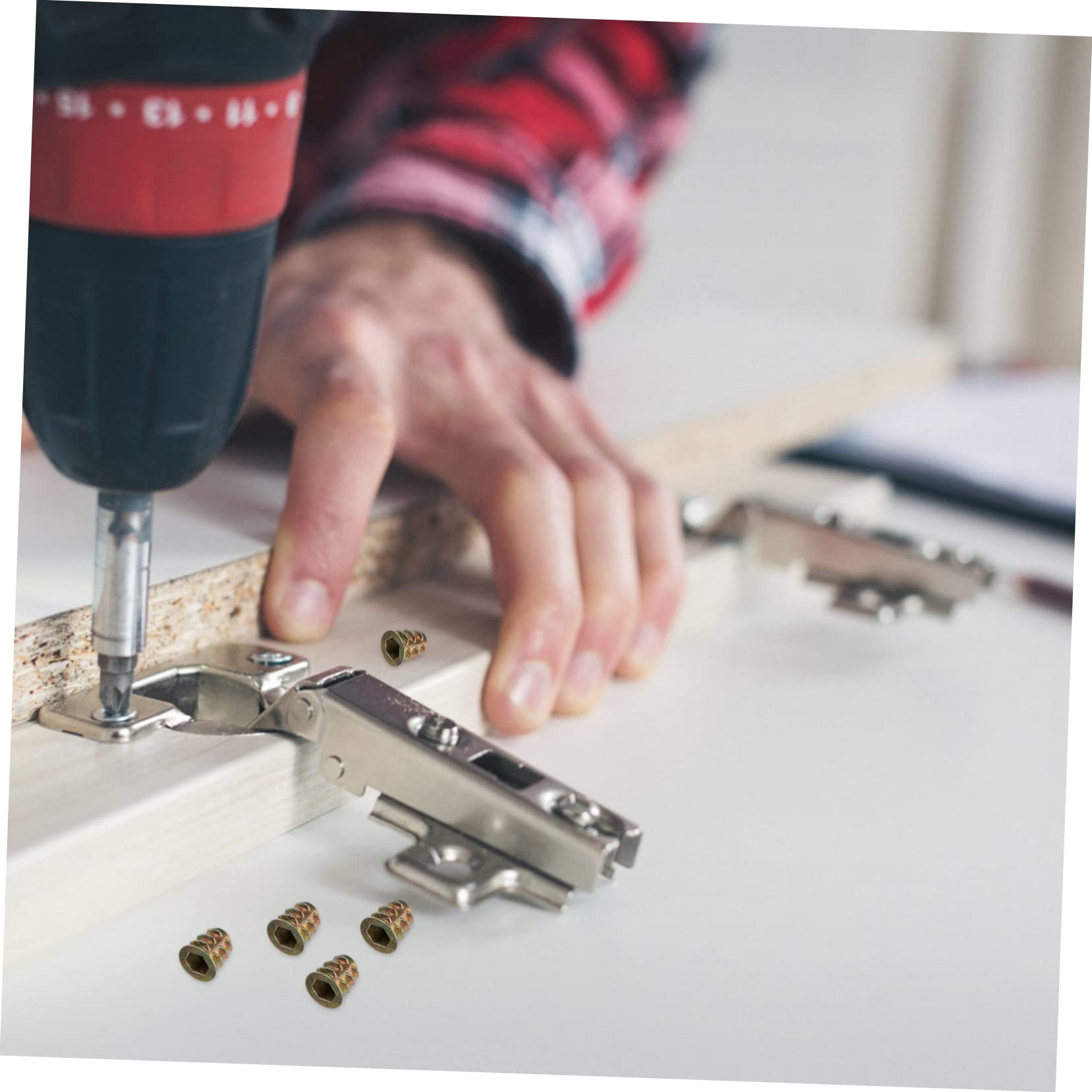 Unomor Hardwood-Friendly 100pcs Socket Nut Straps Guide Threaded Inserts for Furniture Assembly