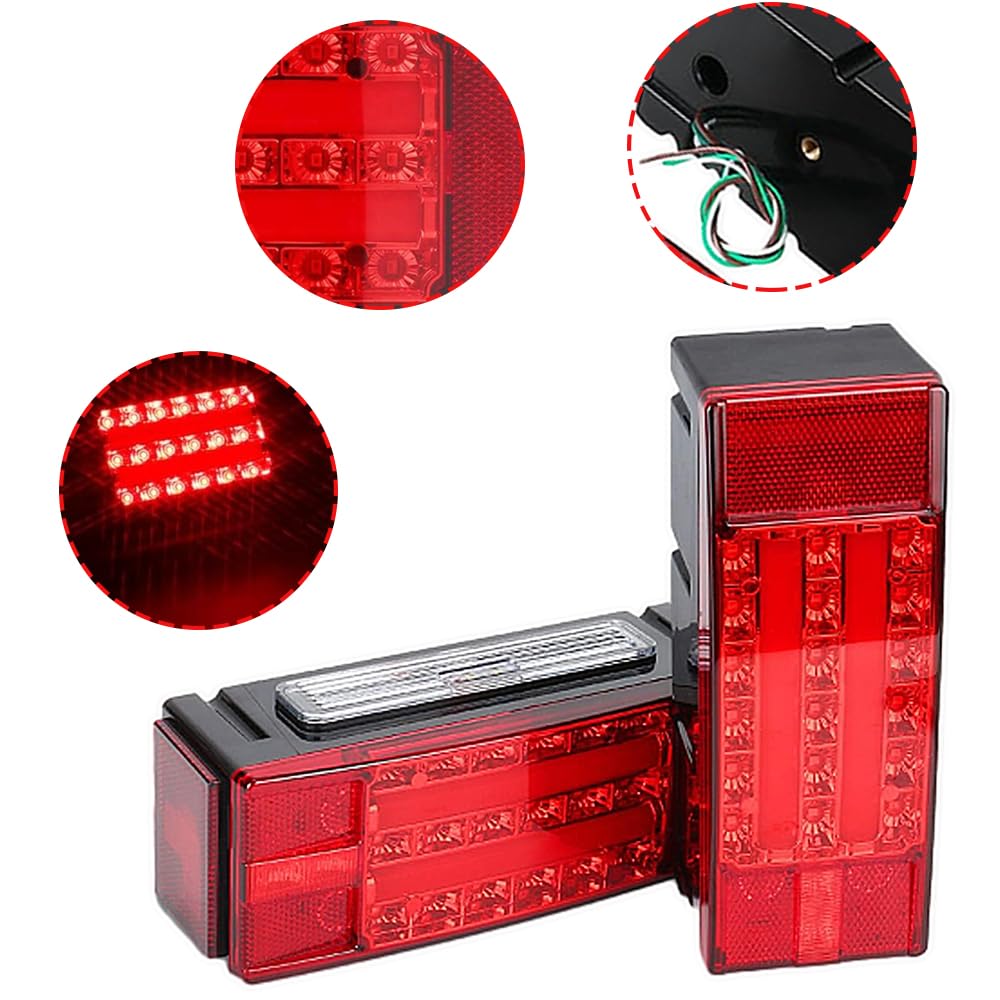 Riloer Indicatori di posizione laterali a LED, Indicatore laterale a luce rossa Avvertimento lampada laterale per rimorchio, Luci di emergenza per auto compatibili con camion Rimorchi Furgoni