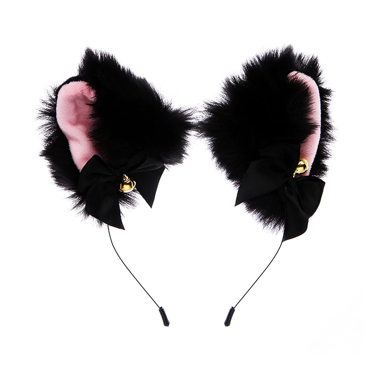 Cat Ears Headband with Bells—Black Ear Headband for Women and Girls,Apply to Cosplay,Halloween,Party,ect.