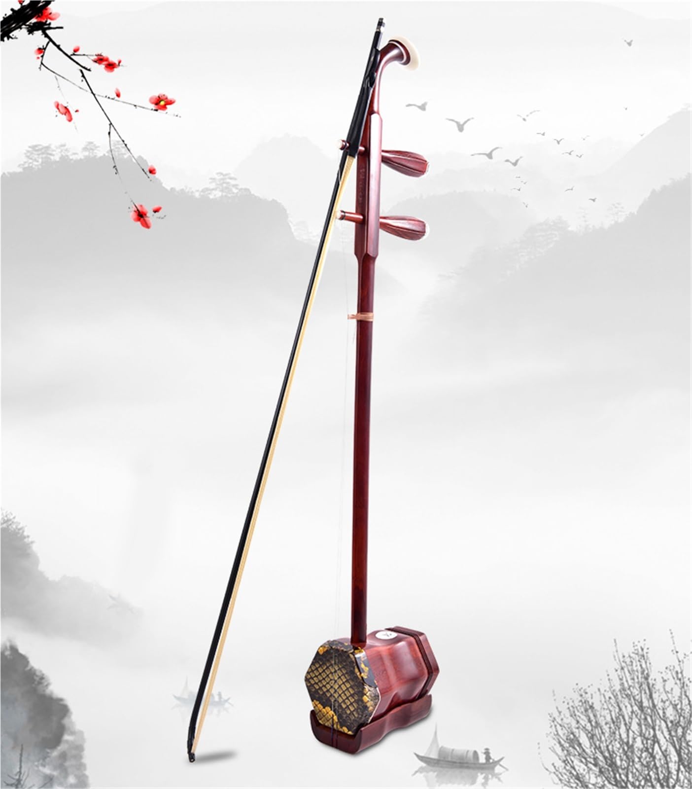 Erhu Débutants Erhu Hexagonal Fabriqué À La Main (bois De Padouk Rouge)