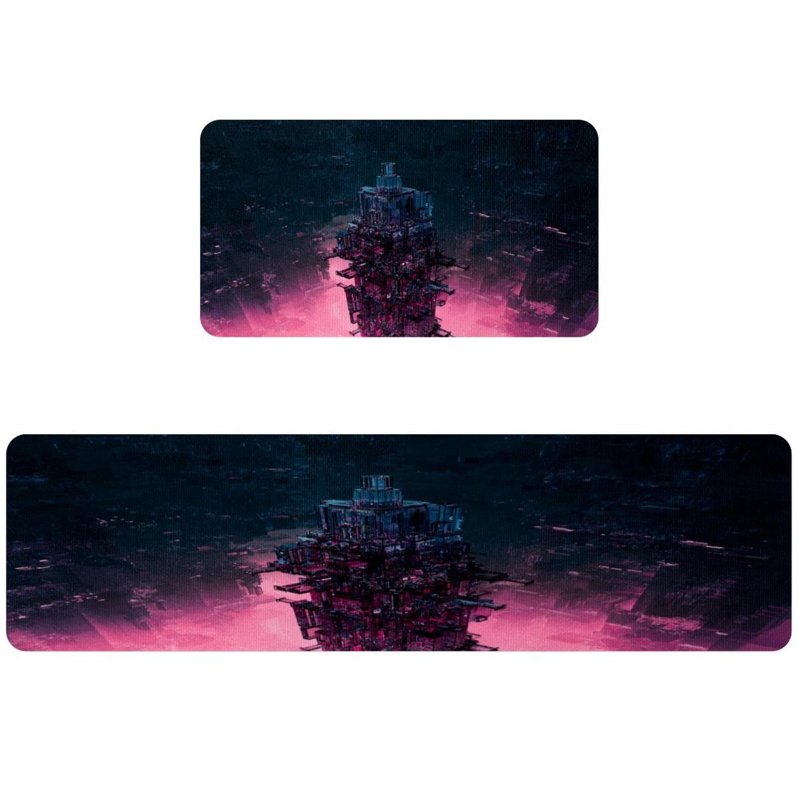 Tapis de cuisine au design Future Science Fiction antidérapant et absorbant en lot de 2