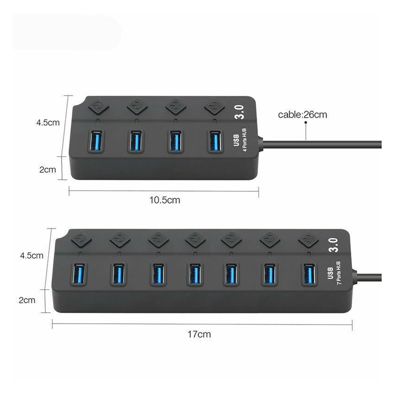 7/4-portowy Koncentrator USB 3.0 Z Wieloma Rozdzielaczami I Ładowarką Zasilacz Wiele Koncentratorów Ekspanderów Przełącznikiem Do Laptopa Technologia Szybkiego Bezpiecznego ładowania(A)