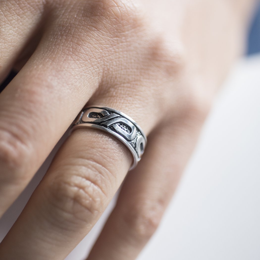 MATERIA by Matthias Wagner Unendlichkeit Ring Silber 925 für Damen Herren antik rhodiniert