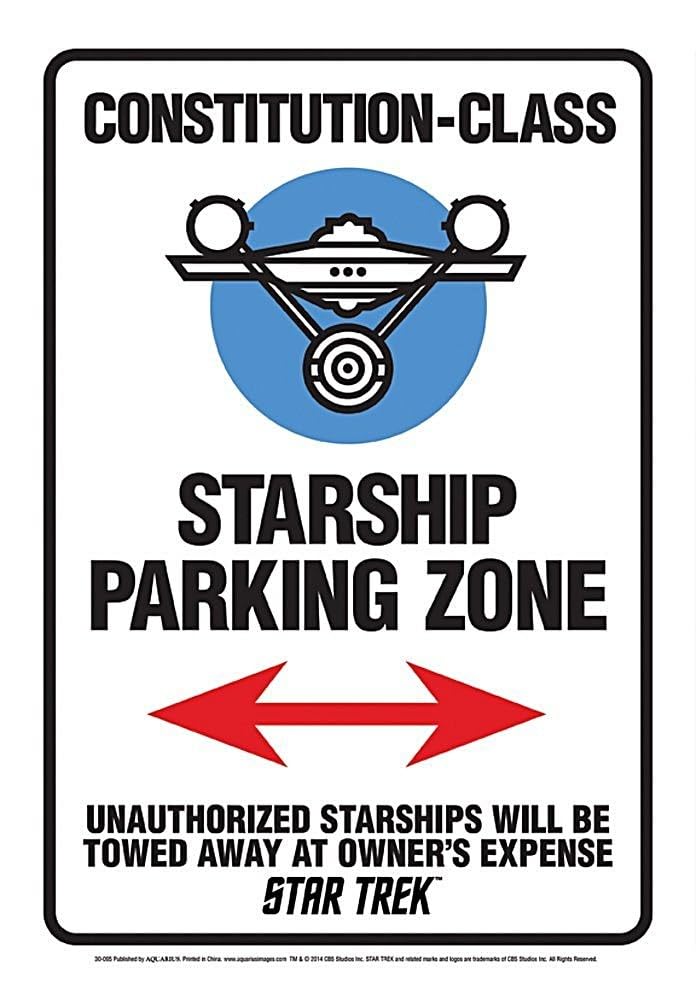 Yelacaay Star Trek Starship Parking Zone Metal Sign Indoor Outdoor Decoration Sign 8x12 inch
