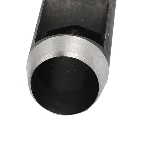 Miniatura 2 de uxcell Perforador hueco de la caña moleteada del metal del diámetro de 82.0 ft m para la correa de la junta de cuero