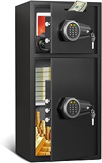 kavey 6.5 Cu ft Large Safe Box Fireproof Waterproof, Money Safe With Mute Function and LED Light,Digital Keypad Home Safes with Deposit Slot & Dual Alarm System, Security Box for Money Valuables