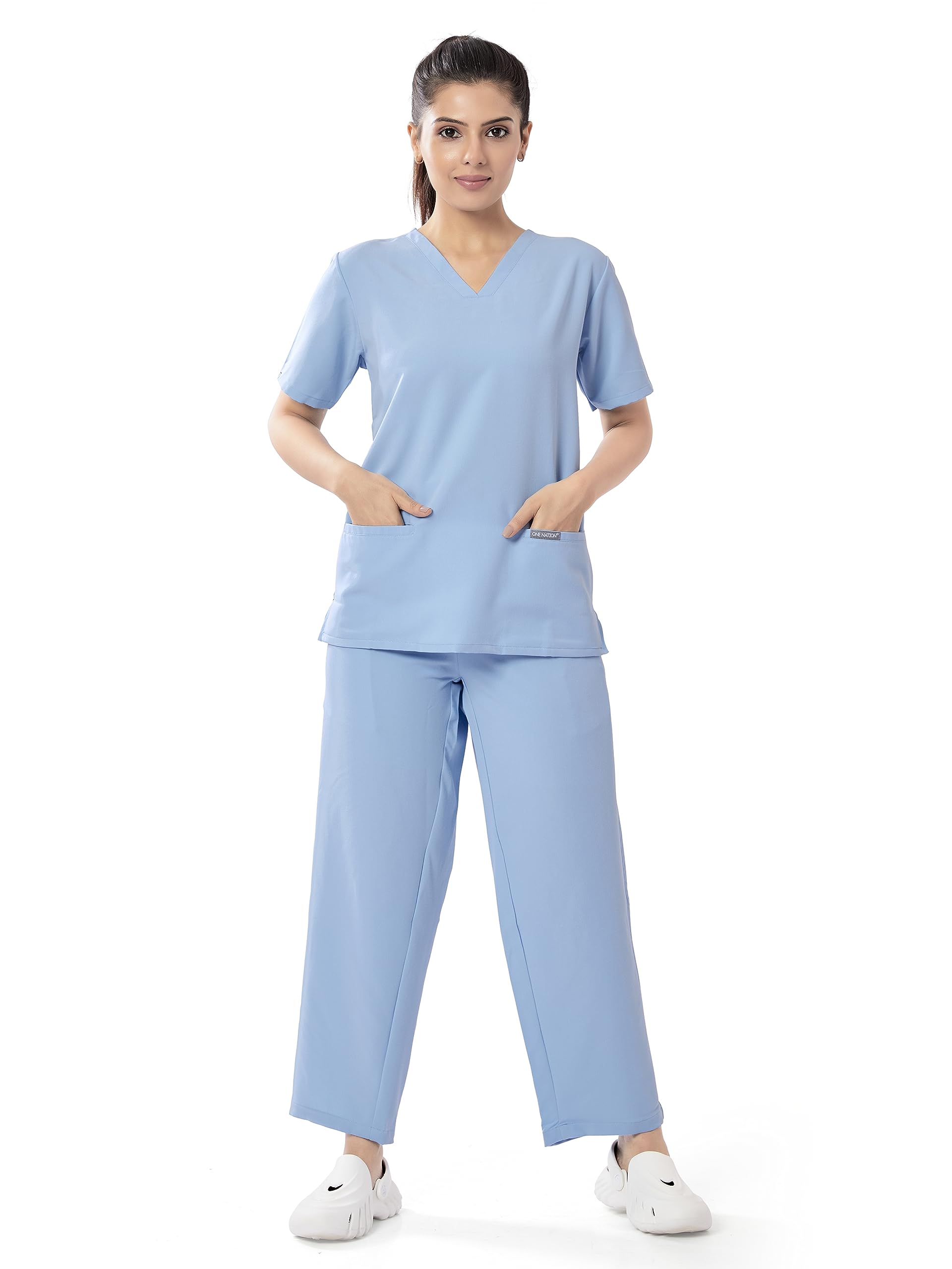 One Nation Raven V Neck Scrub Set For Women - Cerulean S (B0CH4LFXRW) Amazon Price History, Amazon Price Tracker