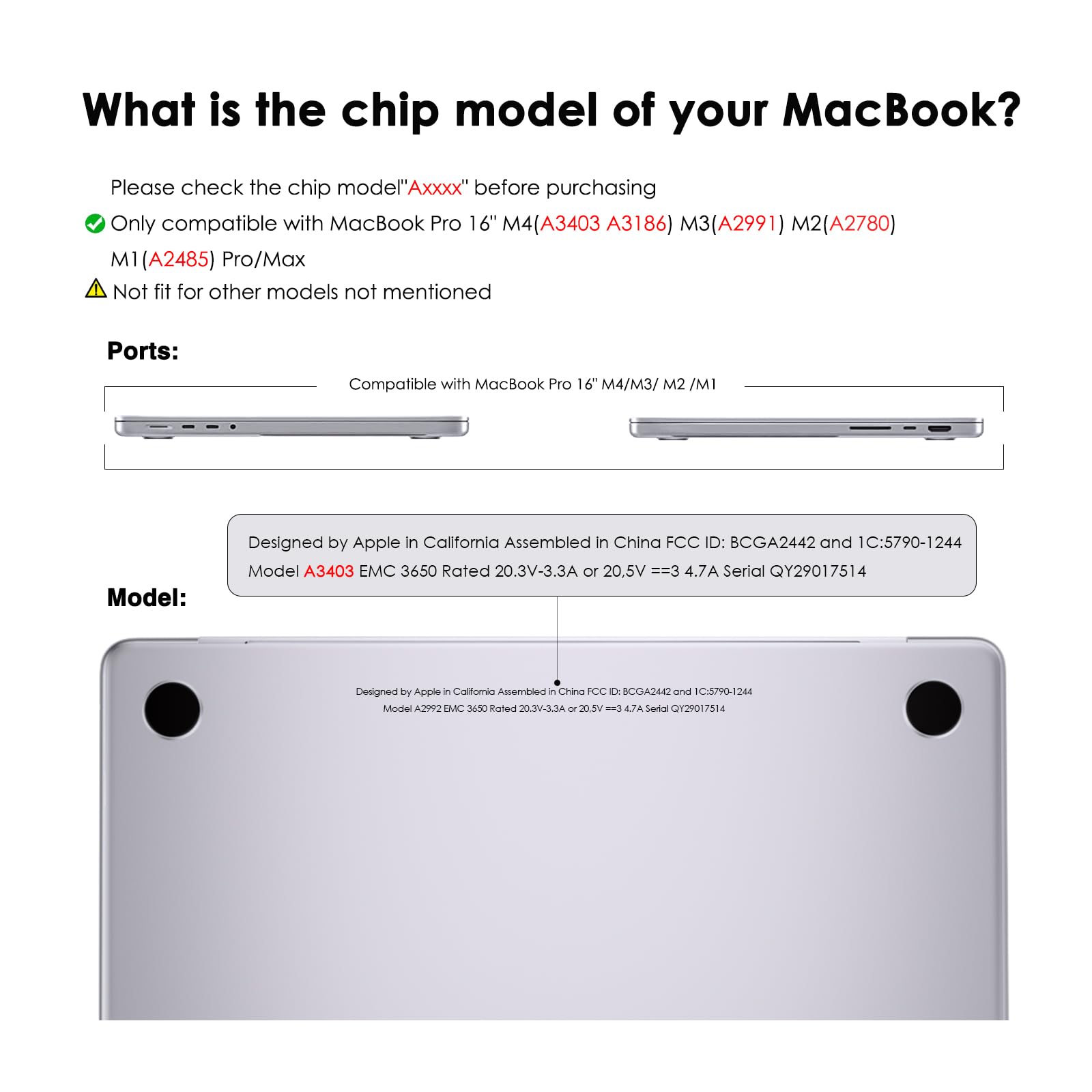 eleger Cover anti-cracking compatibile con MacBook Pro 16 pollici M4(A3403 A3186) M3(A2991) M2(A2780) M1(A2485), versione 2024 2023 2021, bordo in TPU nero e Custodia rigida in PC, Trasparente opaco