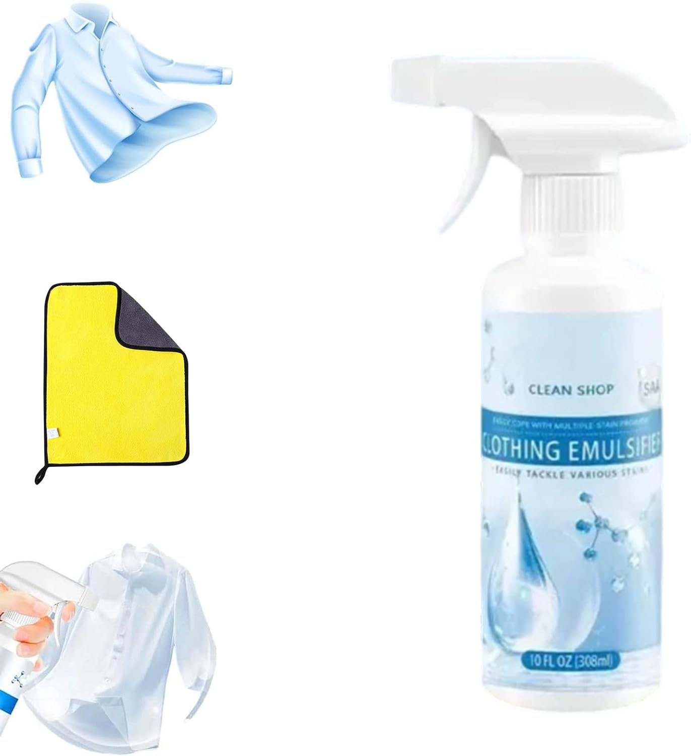 Clothing Emulsifier, Non-ionic Laundry Pre-Treatment – Your Go-To Laundry Cleaner, Treatment for Vintage Clothes Thrift Finds Restores Faded Colors, No Damage Fabric Conditioner (pcs-2)