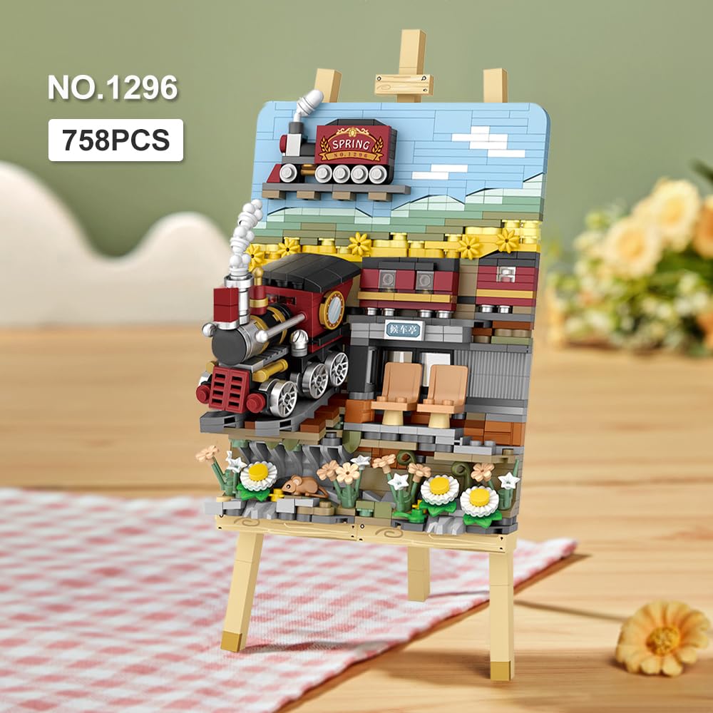 LOZ 1296 Mini Building Blocks Building Set, 3D Art Frame Station