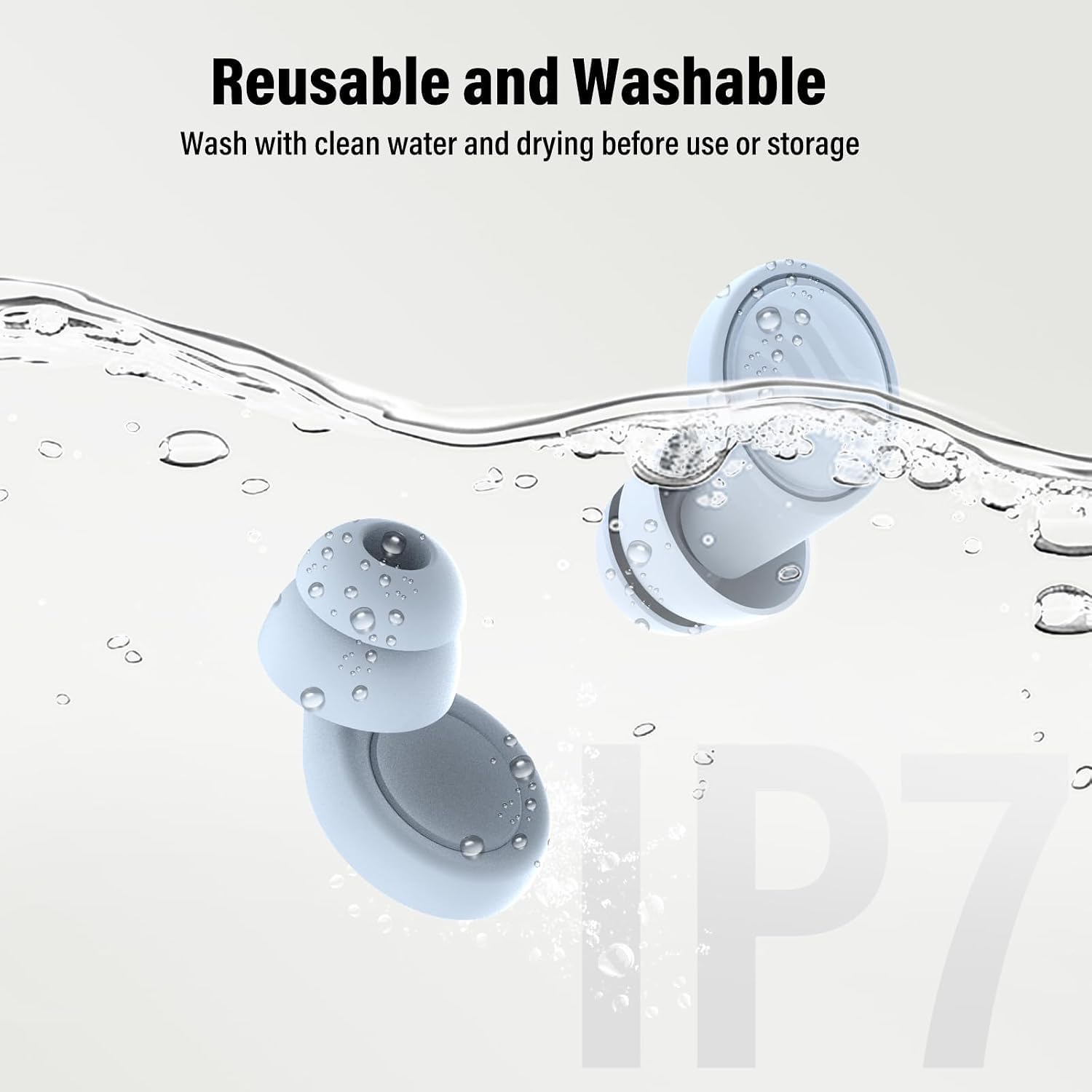 Tappi per orecchie, 35 dB Tappi orecchie dormire Riutilizzabile Silicone di protezione per l'udito con cancellazione del rumore, con 7 Paia in XS/S/M/L per dormire, viaggiare, Relax o concerti