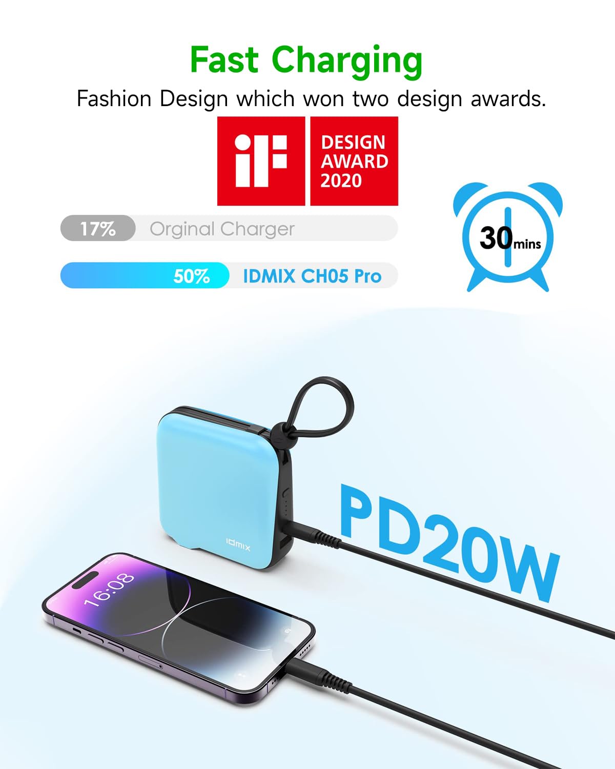 MR CHARGER APOLLO CH08 20000mAhモバイルバッテリー IDMIX 20000mAh