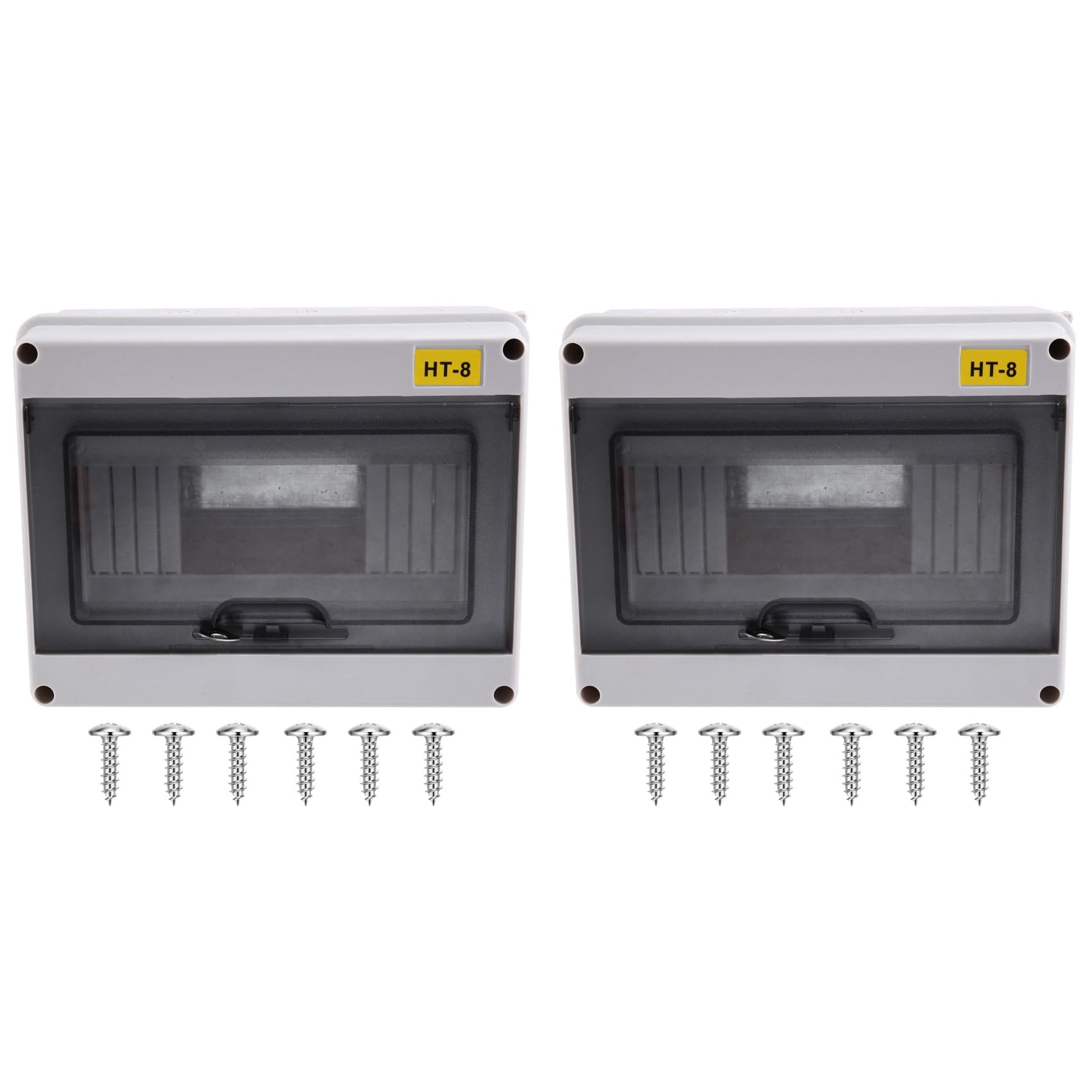 Jnchdghwa As Shown 2X Ht-8 Way Ip65 Mcb Breaker Box Distribution Protection Box Abs Power Electronic Din Rail Enclosure For Circuit Breaker