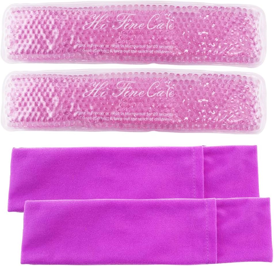 HI FINE CARE Perineal Cooling Pad, Postpartum Cold Packs Gel Bead Ice Pack Cold Therapy for Women After Pregnancy and Delivery, 2 Ice Pack and 3 Cover (Purple)