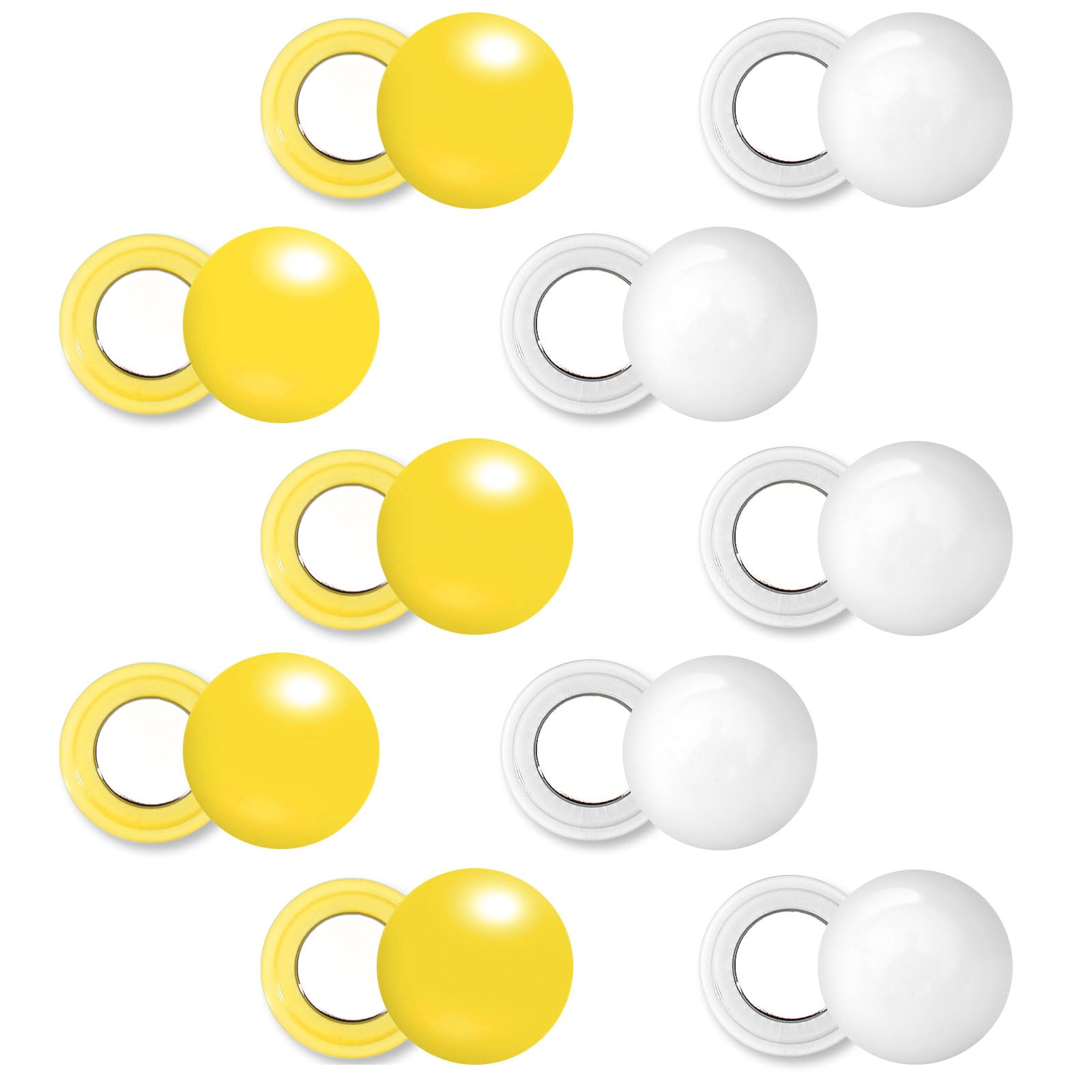 Tinoaly 10 Paia di Magneti per Pettorali da Corsa, Clip Magnetiche per Pettorali da Gara Clip per Pettorali da Maratona Fermagli per Pettorali per Corridori Corsa Ciclismo (Giallo, Bianco)