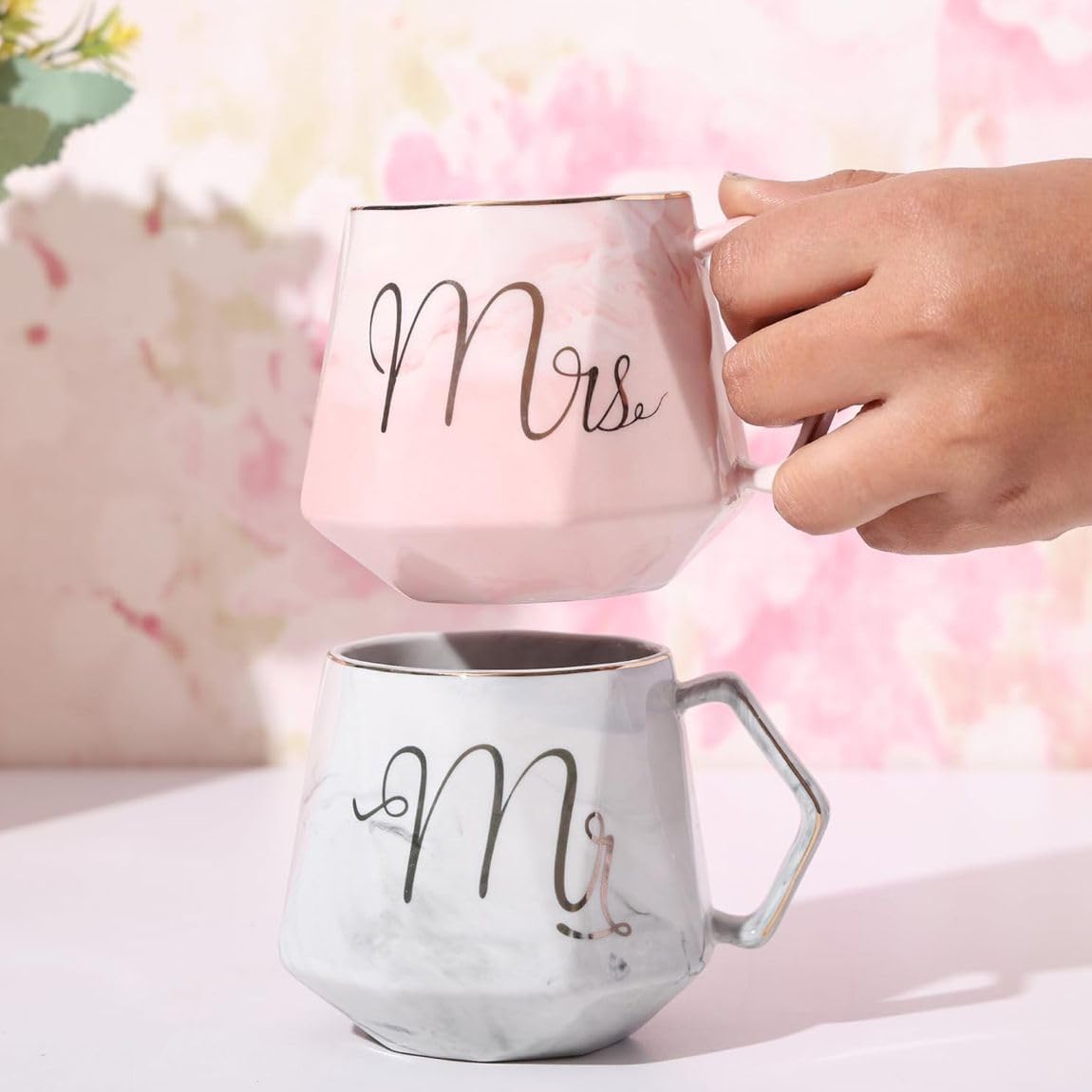 Coffee Ceramic Mug, Marriage Gifts, Wedding Gifts, Wedding Present for Couples, Couple Present, Diwali Gift, Mr & Mrs Set of 2 Coffee Mugs, Lids, Beautiful Gift Box (350ml - Ceramic)-image-14