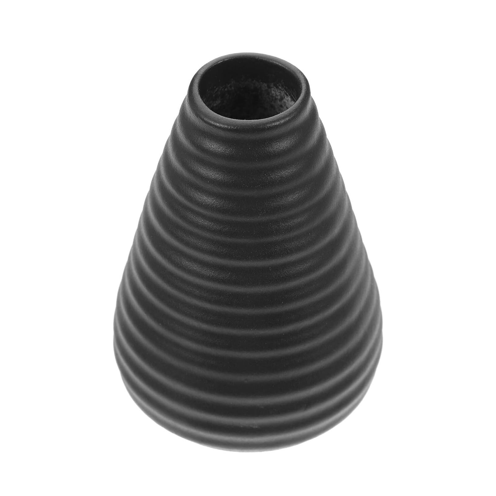 Vintage Black Matte Ceramic Flower Vase European Style Decorative Plant Desktop Décor Housewarming Gift