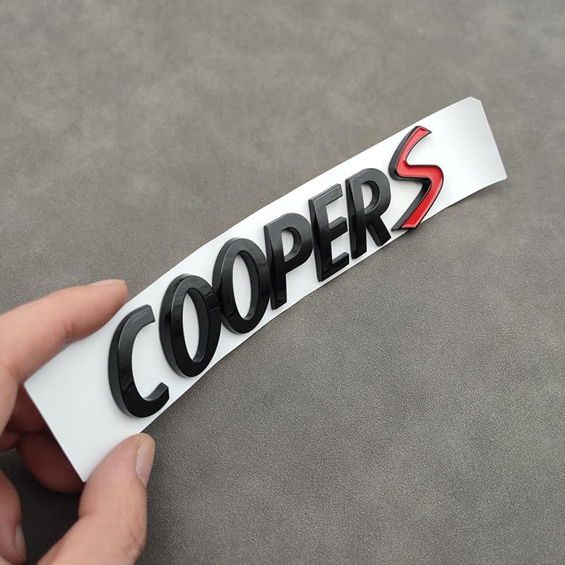 AUTO-PART - 3D ABS Logo Cooper S Emblem Letters Car Trunk Badge Decal For BMWs MINI R56 R53 R50 F56 R52 F54 F57 R57 Sticker Accessories (Glossy Black)
