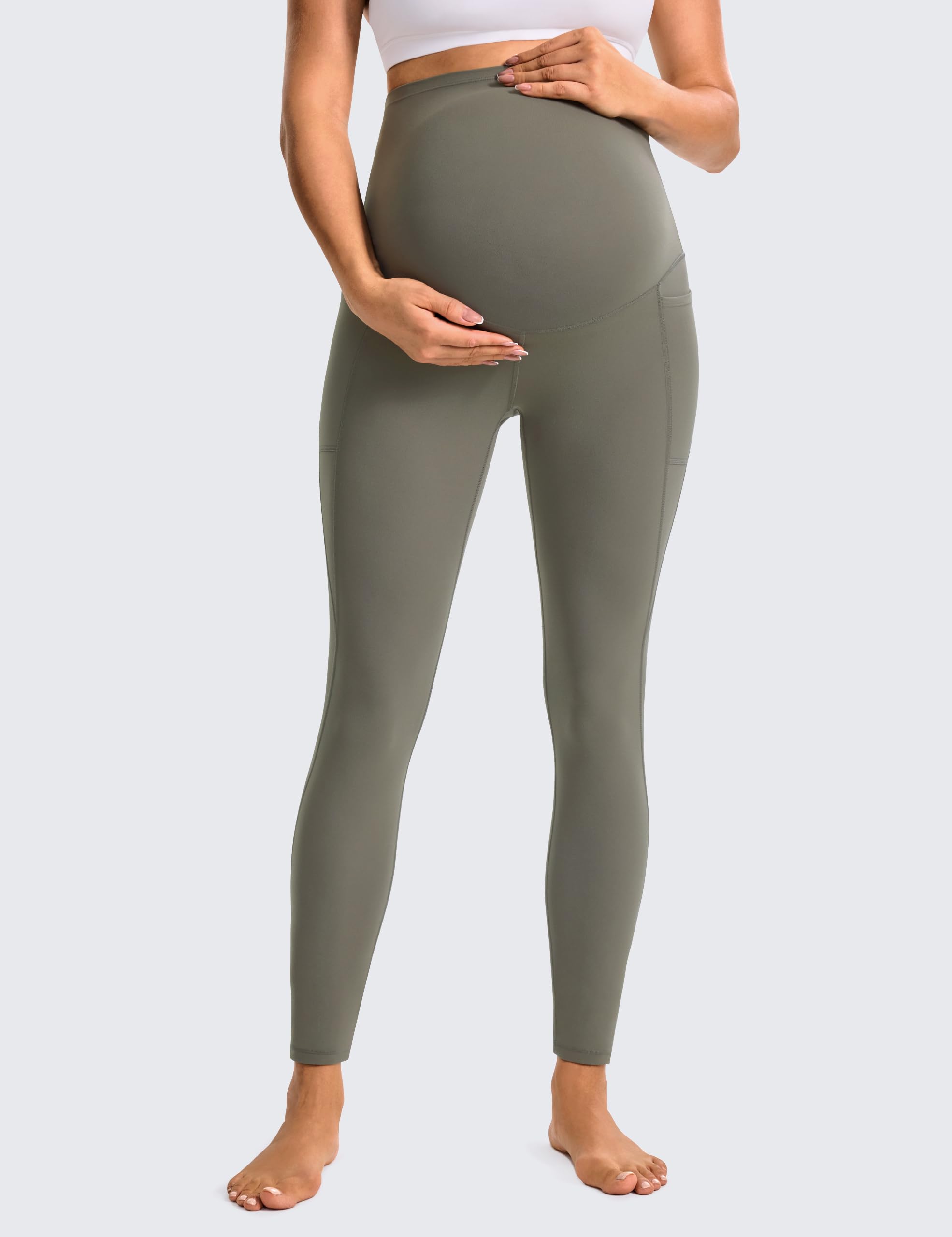 BAYDI Clouduxi Umstandsleggings mit Taschen - 64cm High Waist Schwangerschaftsleggings Blickdicht Umstandshose