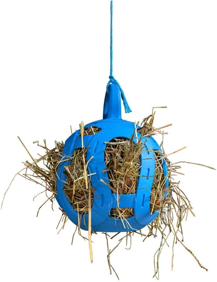 Horsemen's Pride Jolly Hay Ball Stall Toy for Horses, Blue, 8" | Fill with hay and treats to reduce stall boredom, provides mental stimulation and slow feeding enrichment for horses