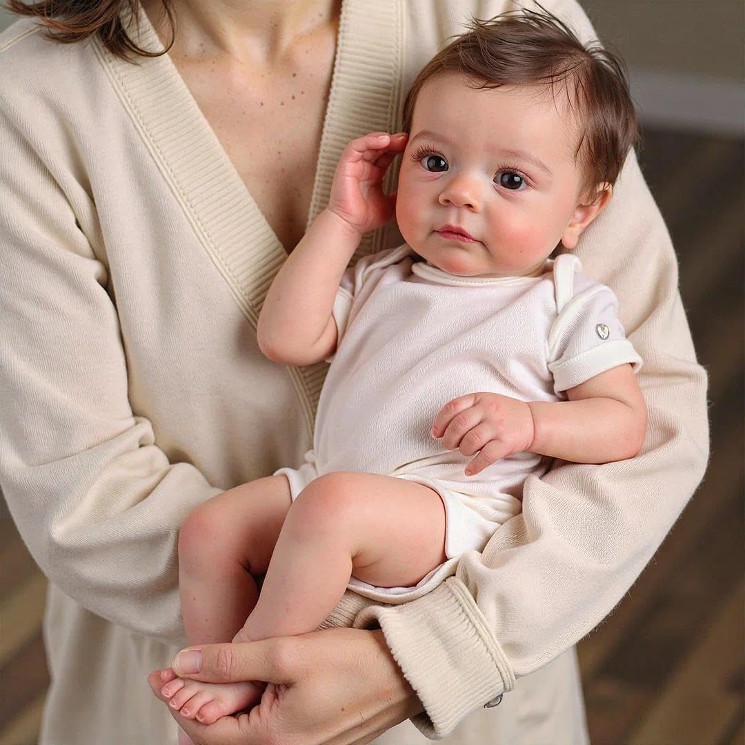 RXDOLL Realistyczna lalka z silikonu o wysokości 48,3 cm dla chłopców - brązowe włosy - prezent dla dzieci od 3 lat
