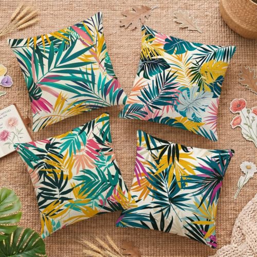 Housses de coussin 55x55cm en velours imperméable lot de 4