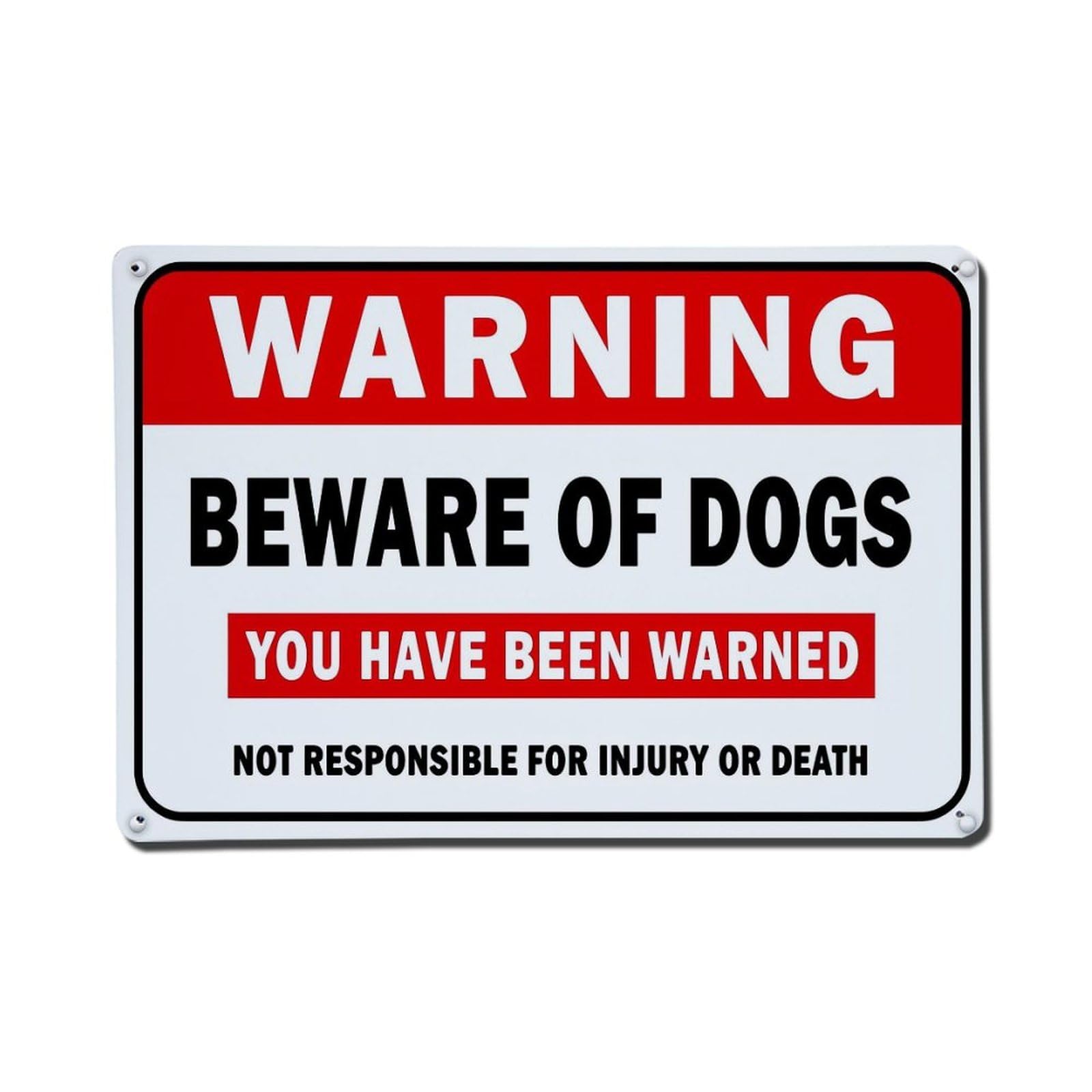 Warning Beware Of Dogs You Have Been Warned Retro Metal Tin Sign, Vintage Decor Art Poster for Bar, Home, Man Cave, Kitchen, Laundry Room Gift 8x12Inch