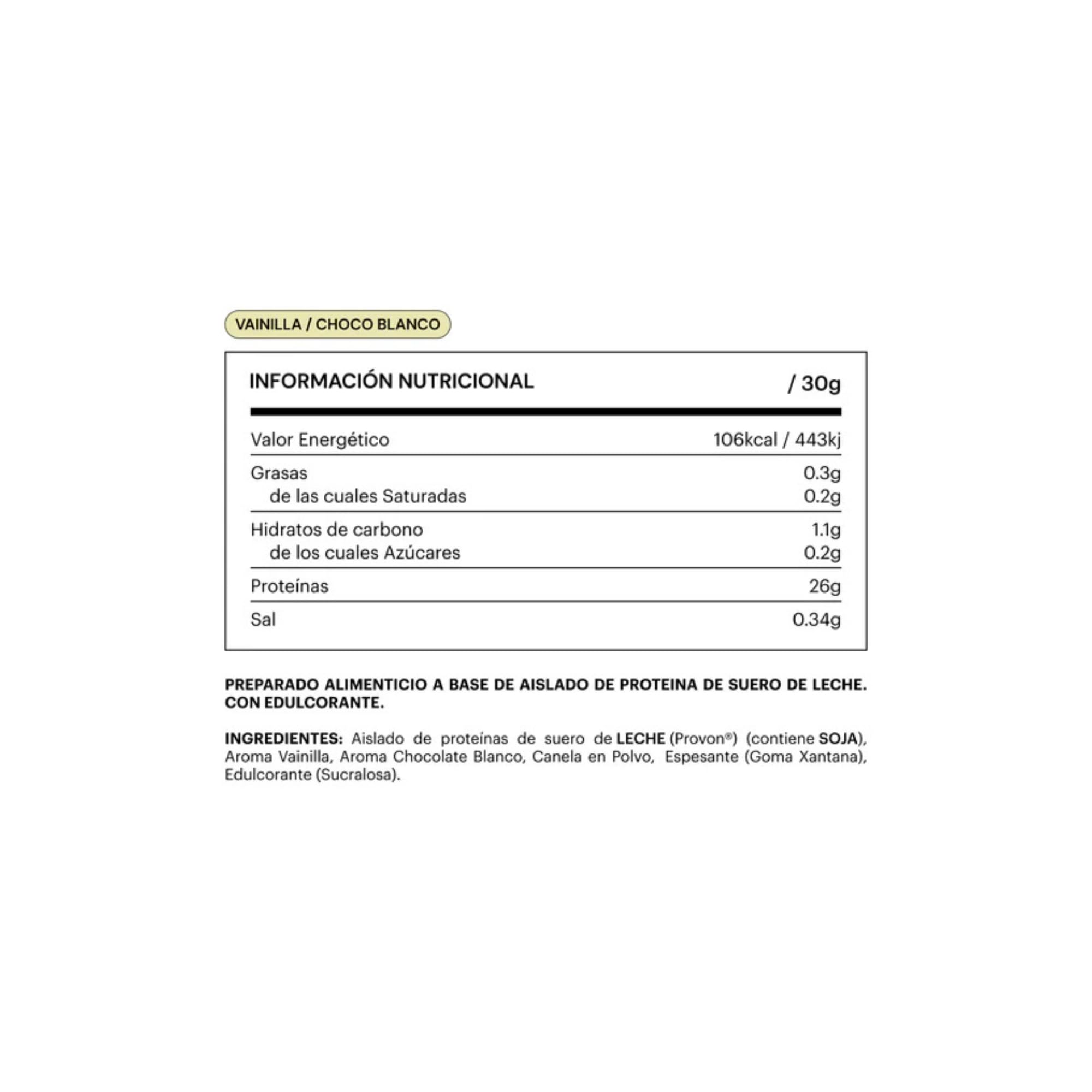 Whey Protein Isolate Vainilla 750 g Provon® Proteína be levels | Excelente solubilidad y sabor vainilla. Baja en azúcares, grasas y carbohidratos. Sin gluten.
