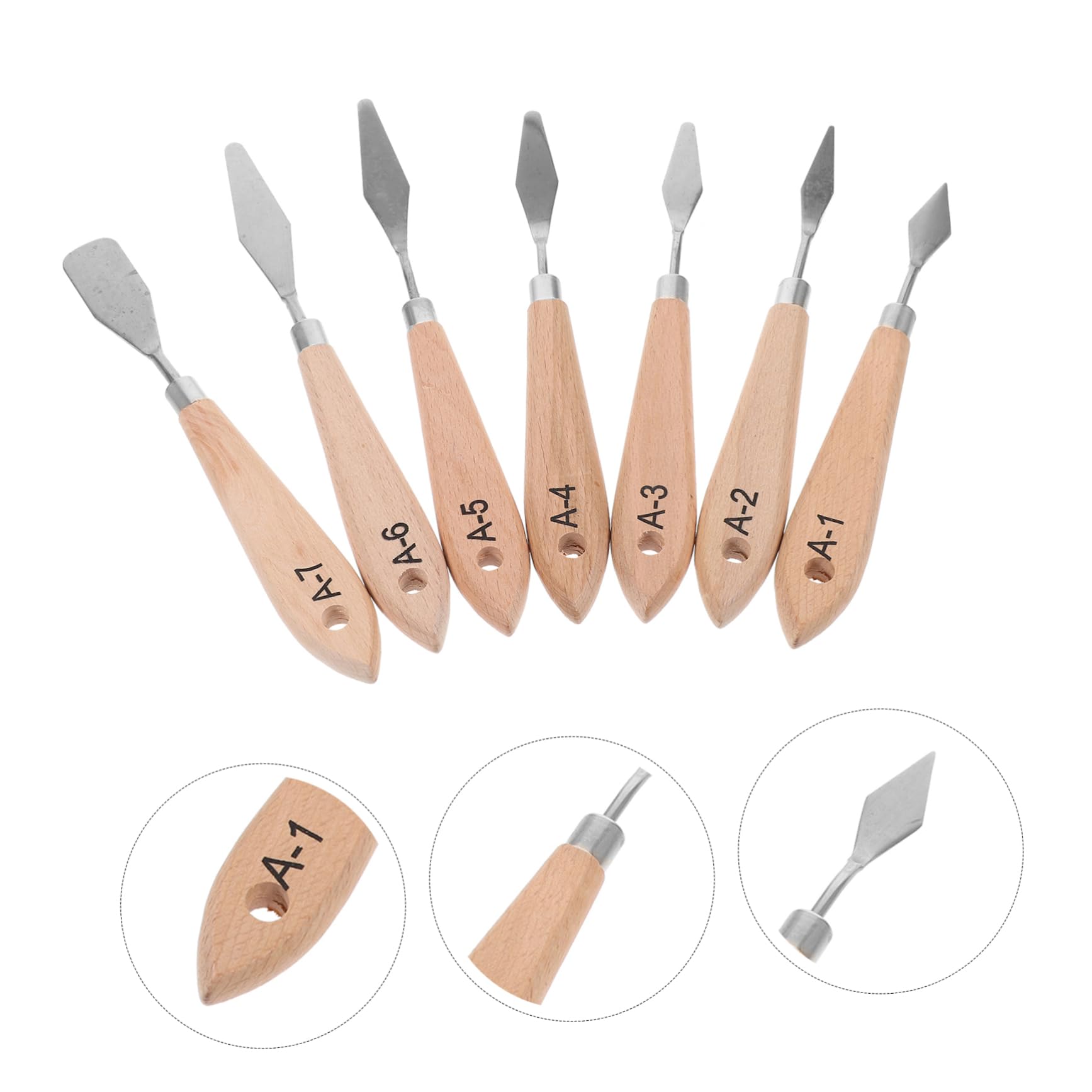 HOMSFOU 3 Set Set Di Per Pittura A Olio Pittura A Spatola Coltello Da Pittura Scrapper Di Verniciatura Strumenti Di Pittura Spatola Di Metallo Acciaio Inossidabile 7 Pezzi*3