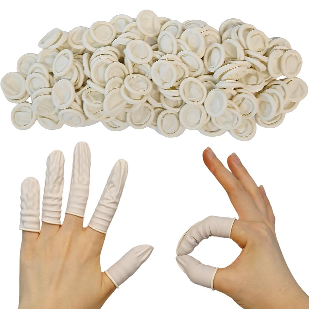 Armo® 150 x Disposable Finger Cot Latex Finger Cots Anti Static Finger Rubber Covers Finger Bandage Dressing