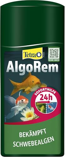Tetra Pond AlgoRem - 24-Stunden-Soforthilfe gegen grünes Wasser im Gartenteich, bekämpft Schwebealgen, 500 ml
