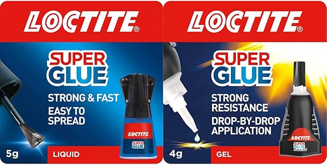 Loctite Super Glue Brush On, Superglue with Applicator Brush, 1 x 5 g & Super Glue Power Gel Control, Flexible Super Glue Gel, with Non-Drip Formula for Vertical Applications, Clear, 4g (Pack of 1)
