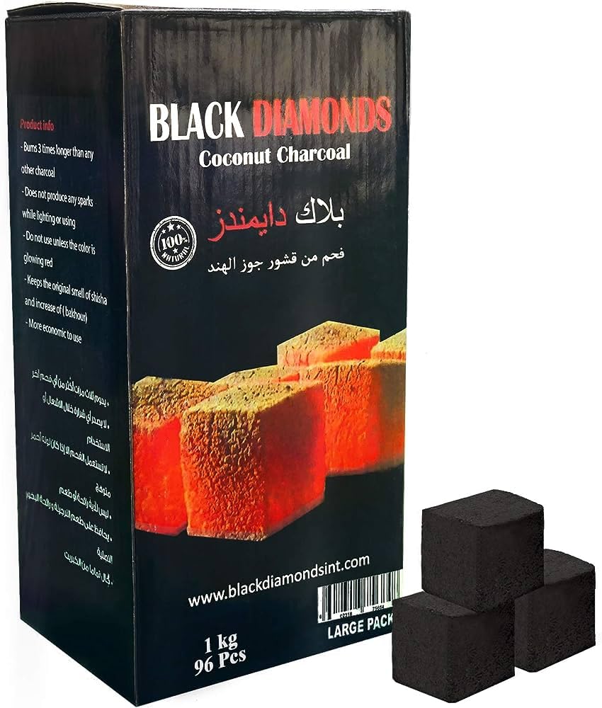BLACK DIAMONDS 1 Kg COCONUT SHELL CHARCOAL CUBES FOR SHISHA